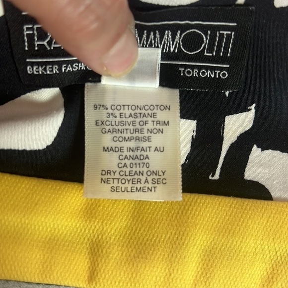Francesca Mammoliti Geometric Black/Yellow/White Dress Size 6 - Picture 9 of 12